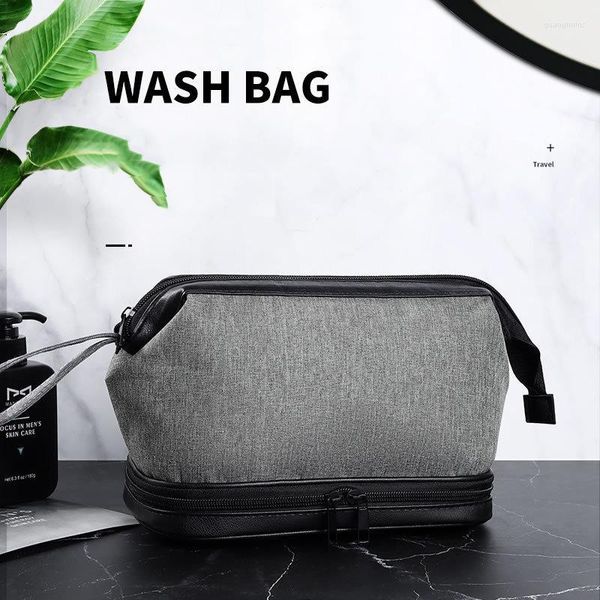 Bolsas de cosméticos PU moda maquillaje organizador bolsa Oxford viaje cosméticos tocador hombre artículos de tocador personalizados para hombres