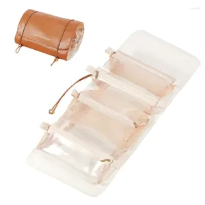 Cosmetische tassen PU-make-uptas Oprolbare toilettasopslag voor thuisreizen Afneembare handtas voor persoonlijke verzorging