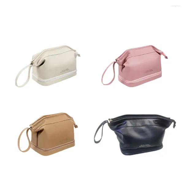 Bolsas de cosméticos PU impermeable y duradero, bolsa de maquillaje con gran apertura, artesanía exquisita, gran capacidad