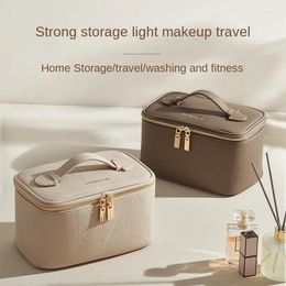 Cosmetische tassen Rownyeon make-up opbergtas PU-leer Draagbaar vierkant reisvak met grote capaciteit Cosmeticazakje