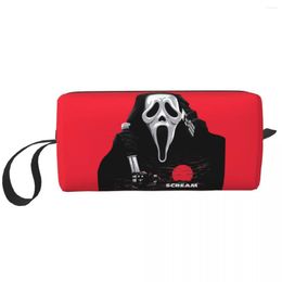 Bolsas de cosméticos Scream Ghost Killer Bag para mujer, capacidad para Halloween, película de terror, estuche de maquillaje, almacenamiento de belleza, caja de Kit de aseo Dopp