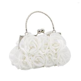 Cosmetische tassen Zijden bloemen Handgemaakte doek 14 Rose Dinner Bag Jurk Kleur Buty Bride Purse