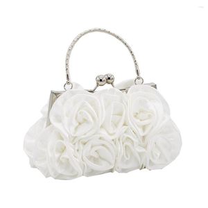 Bolsas de cosméticos Flores de seda Tela hecha a mano 14 Bolsa de cena rosa Vestido Color Buty Bolso de novia