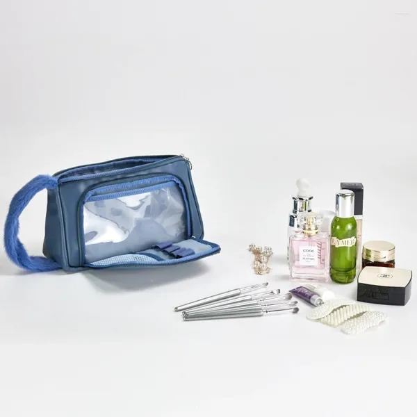 Sacs à cosmétiques Simple Sac pour femmes Pochette de soins de la peau PU Cuir de haute qualité Maquillage Sac à main Voyage Portable Kits de rangement Femme 2023