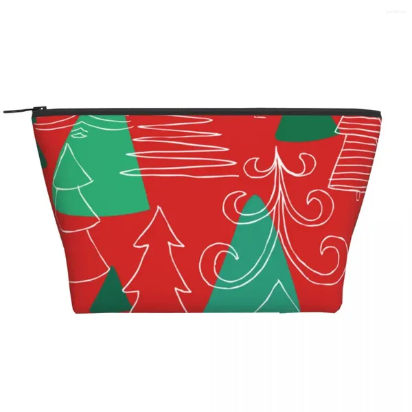 Bolsas de cosméticos Bosquejo Navidad Trapezoidal Maquillaje portátil Bolsa de almacenamiento diario Estuche para viajes Artículos de tocador Joyería