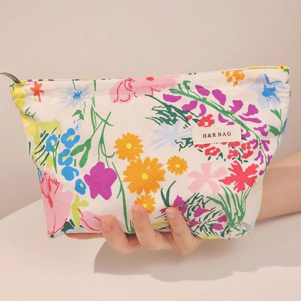 Sacs de cosmétiques petits sac de maquillage floral frais et coloré