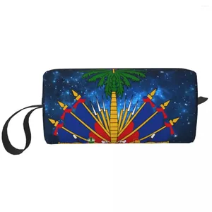 Bolsas de cosméticos Estuche de maquillaje portátil haitiano estrellado para viajes Camping actividades al aire libre Neceser joyería bolsa