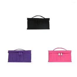 Sacs à cosmétiques sac de rangement antichoc pliant huile essentielle grande capacité organisateur vernis à ongles ménage voyage Violet