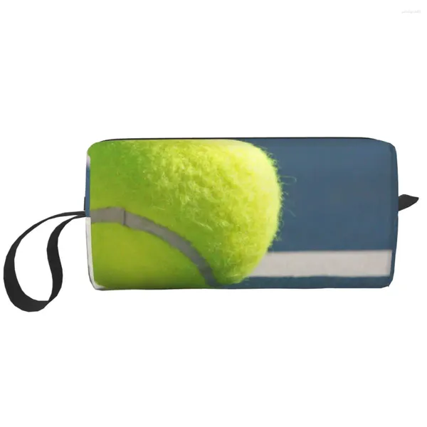 Bolsas de cosméticos Pelota de tenis en línea Estuche de maquillaje portátil para viajes Camping Actividad exterior Neceser de joyería