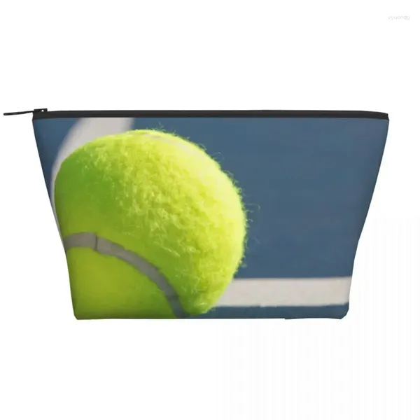 Bolsas de cosméticos Pelota de tenis en línea Trapezoidal Maquillaje portátil Bolsa de almacenamiento diario Estuche para artículos de tocador de viaje Joyería