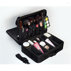 Bolsas de cosméticos Bolsa de aseo Estuche de nailon Mujeres Oxford Cepillo de belleza Partición extraíble Organizador de múltiples bolsillos Maquillaje