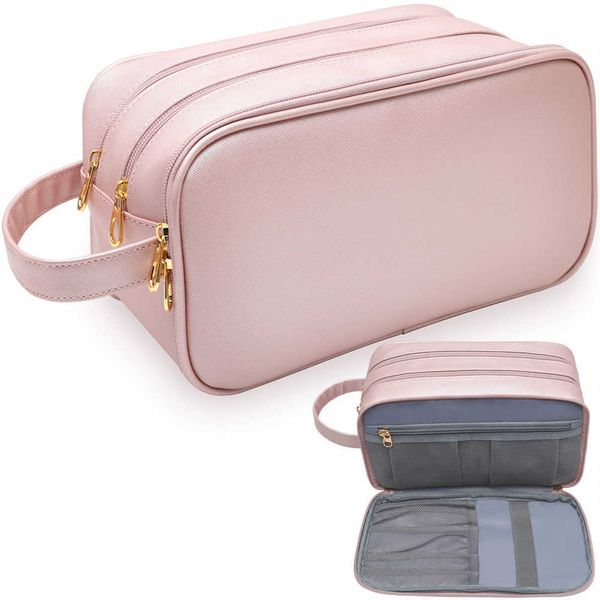 Sacs à cosmétiques de toilette pour femmes, petit cuir Pu, rangement de voyage léger, mode filles, organisateur de maquillage, beauté rose 230417