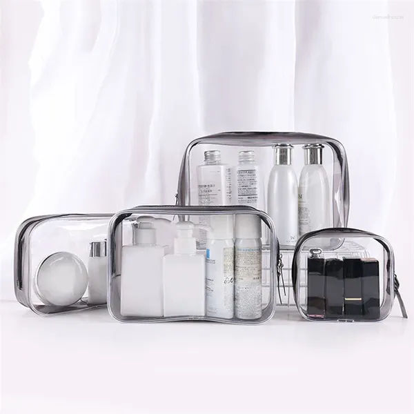 Bolsas de cosméticos de PVC transparente, organizador de viaje, bolsa de maquillaje transparente, estuche de belleza para esteticista, artículos de tocador