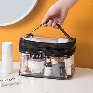 Sacs à cosmétiques Transparent PVC sac étanche clair fermeture éclair maquillage sac à main Portable articles de toilette pochette de rangement étui organisateur de voyage