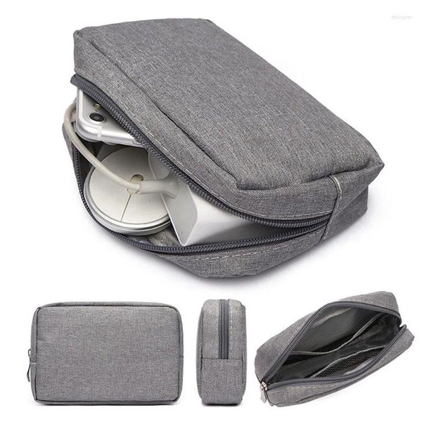 Bolsas de cosméticos, accesorios digitales de viaje, estuche organizador para auriculares, cargador, ratón, cremallera portátil, bolsa de almacenamiento de cables de datos USB