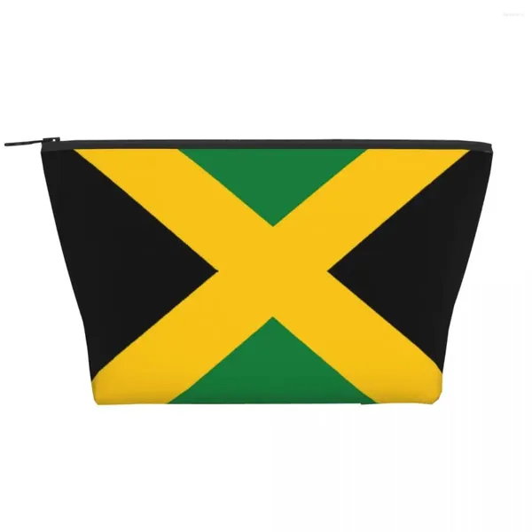 Bolsas de cosméticos de viaje con bandera jamaicana, bolsa de aseo portátil, organizador de maquillaje patriotismo, estuche Dopp de almacenamiento de belleza para mujeres