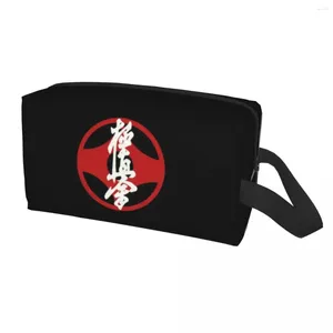 Sacs de cosmétique Voyage Kyokushin Karate Toitrage Sac mignon Organisateur de maquillage d'arts martiaux pour femmes Beau Storage Dopp Kit