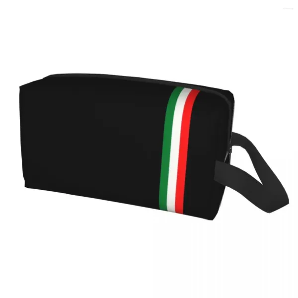 Sacs à cosmétiques Voyage Minimaliste Italie Drapeau Trousse de toilette Kawaii Fierté italienne Organisateur de maquillage pour les femmes Rangement de beauté Dopp Kit Box