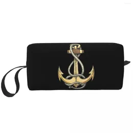 Bolsas cosméticas Viajes Anchor náutico Bag Sailor Sailor Adventure Makeup Organizador Mujeres Beauty Storage Kit Dopp Case