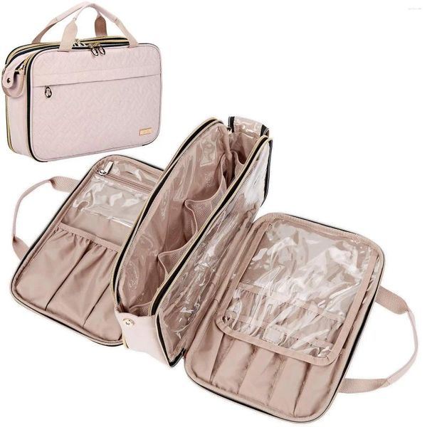 Bolsas cosméticas Organizador de viajes Bolsa de maquillaje colgante de aseo de asiento portátil Juego de lavado de baño Case de almacenamiento para mujeres maquillaje para mujeres