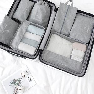Cosmetische Zakken Reisset 7 stks/set Tas Organisator Bagage Koffer Verpakking Kubus 2023 Schoen Kleden Opslag Voor Reizen Pouch Kit