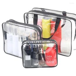 Cosmetische tassen reizen transparante tas make -up make -up organisator wassen toilettoiletiekit waterdichte PVC Clear Beach Pouch Handtas