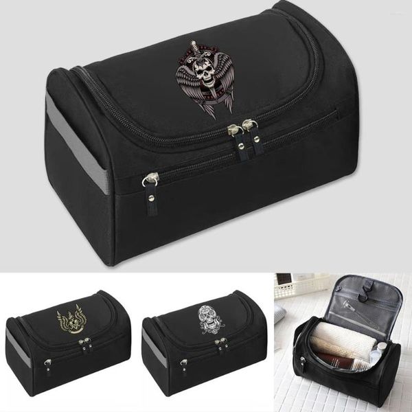 Bolsas de cosméticos de viaje para mujer, bolsa de maquillaje de la serie Skull, organizador de artículos de tocador, Neceser de almacenamiento impermeable, lavado de baño colgante