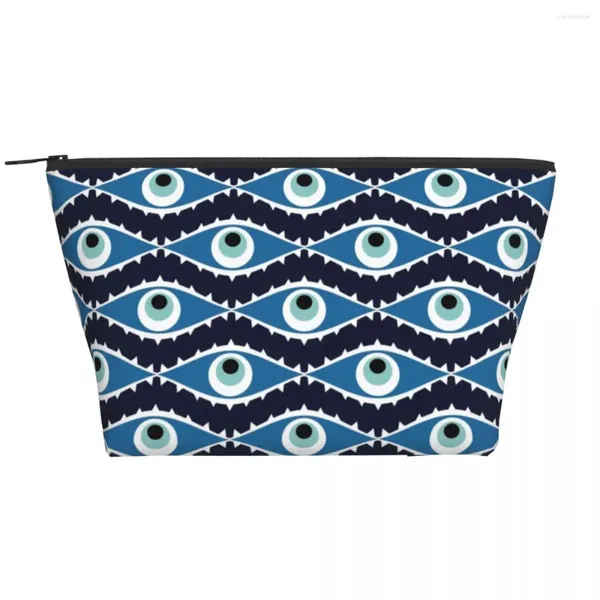 Sacs de cosmétiques Sac de maquillage pour les yeux diaboliques grecs turcs pour femmes Organisateur de voyage mignon Méditerranéen Nazar Lucky Charm Storage Toitrage