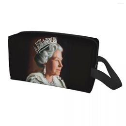 Bolsas de cosméticos Reino Unido Queen Elizabeth II Neceser Mujeres Inglaterra Real Maquillaje Organizador Lady Beauty Storage Dopp Kit Box