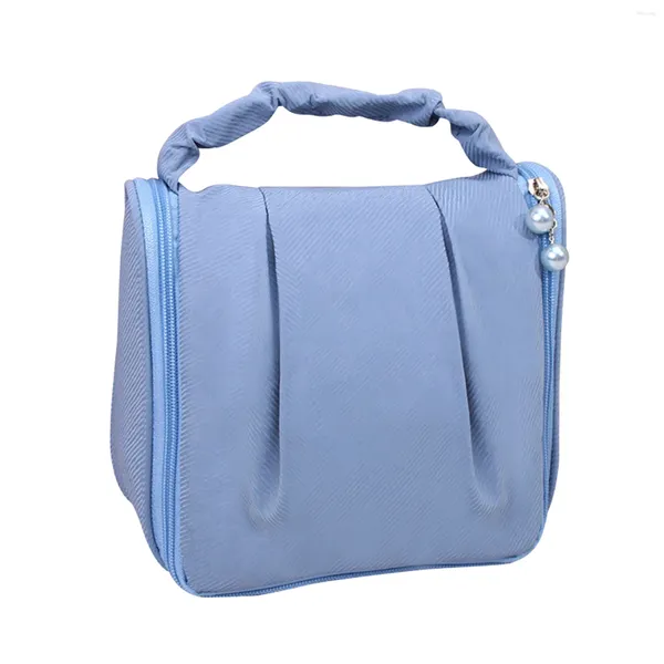 Bolsas de cosméticos con gancho para colgar, bonito regalo, organizador de almacenamiento para mujeres y niñas, bolsa de maquillaje impermeable, estuche con asa de gran capacidad con cremallera