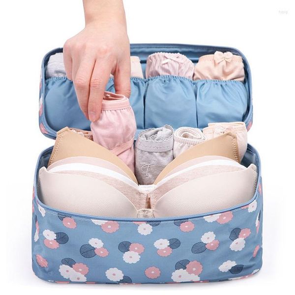 Bolsas de cosméticos Mujer Chica Sujetador de viaje Ropa interior Organizador Bolsa Maquillaje Aseo Lavado Estuche de almacenamiento