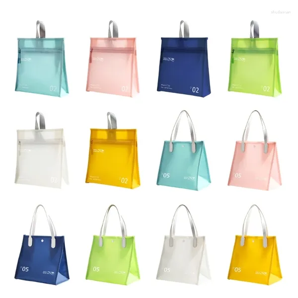 Sacs à cosmétiques Femmes Sac de voyage portable Couleur bonbon Mode Jelly Fourre-tout Grande capacité Shopping Casual PVC Maquillage Sac à main de toilette