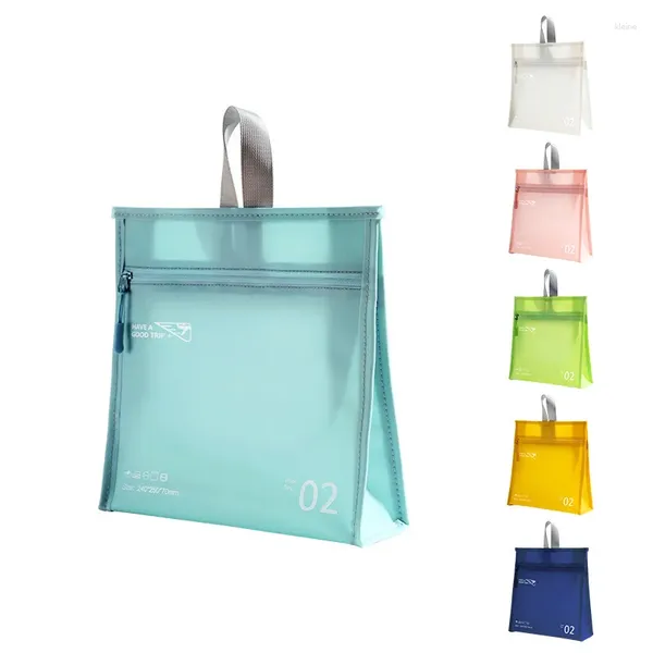 Bolsas de cosméticos para mujer, bolsa de almacenamiento de playa de gran capacidad, modelo Vertical, Color gelatina de PVC
