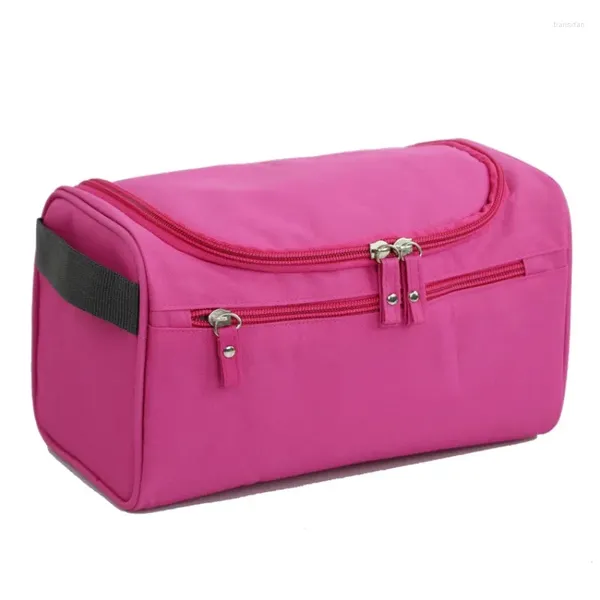 Bolsas cosméticas Polyester Men Business Bolsa de almacenamiento portátil Organizador de artículos de tocador Mujeres Viajes colgando la bolsa de lavado impermeable