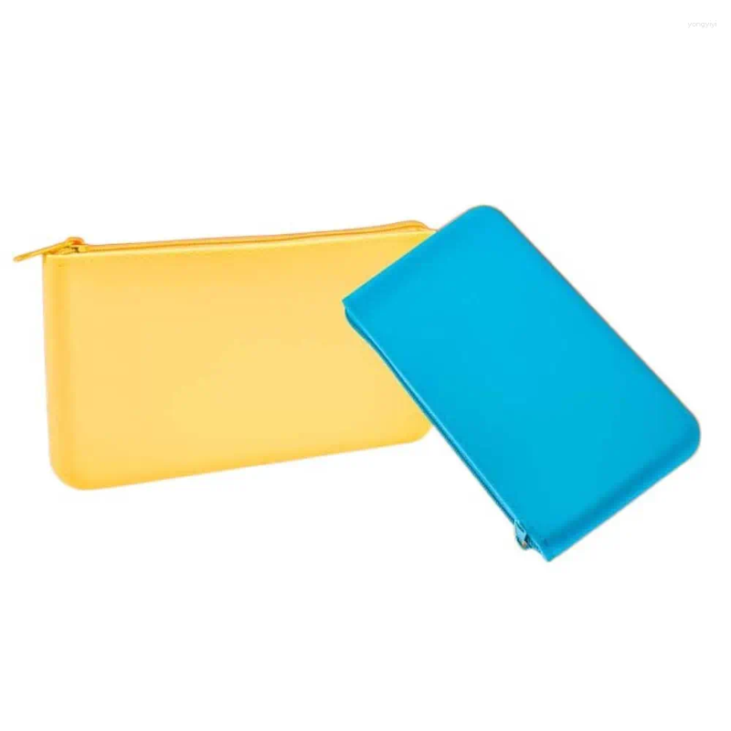 Cosmetic Bags Zipper Silicone Makeup Lipstick Bag Money Korean Style Solid Color Card Holder Simple ID Case