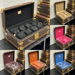 Boîtier de boîtier cosmétique Boîte de bijoux coffret Polyvalent Volt en cuir Volt Boîte de montre 8 HETS MONTRE LOCAGIE BIELLES BOX-BOISSEMENT