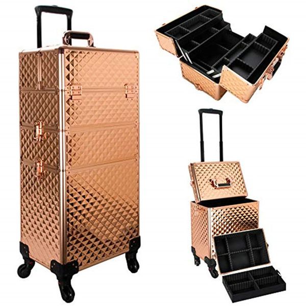 Casmetic Case Professional Makeup artiste Trolley Grande capacité Multi-couche Manucure Box Tattoo Toolbox Storage Manucure Artiste