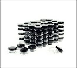 Contenants cosmétiques pots d'échantillons avec couvercles noirs maquillage en plastique pot Bpa 3G 5G 10G 15G 20 grammes livraison directe 2021 boîtes d'emballage Offi1295683