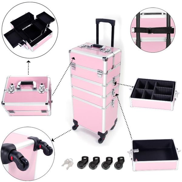 Estuche de maquillaje cosmético Tattoo Box de gran capacidad ajustable extraíble portátil artista profesional 180821112 bolsas estuches