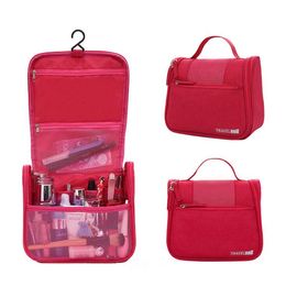 Cosmetische make -up case vrouwen grote capaciteit opslag koffer Organizer tas reizende zak hangende haak toiletiekassen 6 kleuren