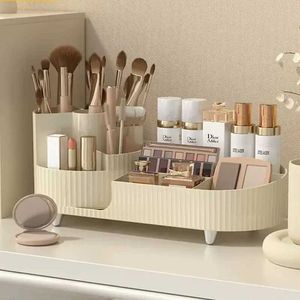 Organisateur cosmétique Organisateur de maquillage rotatif 360 avec support de pinceau de grande capacité utilisé pour les comptoirs de salle de bain et les conteneurs de rangement de bureau Q240429