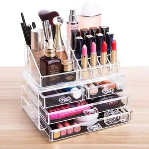Organisateur cosmétique Acrylique Transparent Makeup Drawer Organizer Desktop Cosmetics Box Rangement Bijoux Brosse Brosse Q2404291