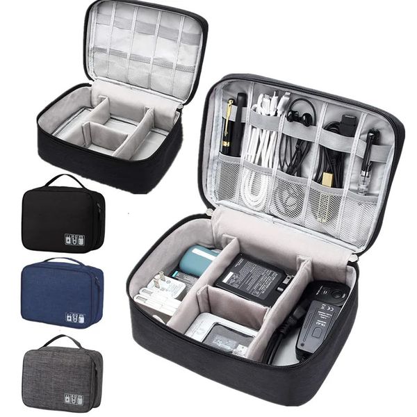 Organizador de cosméticos Bolsa de cables Viaje portátil Cable USB digital universal Organizador de tarjetas SD Cable Cargador Batería de alambre Bolsa de almacenamiento con cremallera cosmética 231127