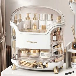 Organisateur cosmétique Luxury Organisateur Coud Cosmet Makeup Bijoux Robe de coton avec boîte de rangement PAD DUSSION Q240429