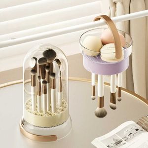 Cosmetic Organizer Makinup Brush Nettoyer Silicone Makeup Set Powder Powher Washing Organizer Puff Drying Rack Hanging Rangement Q240429