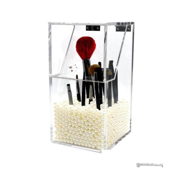 Organisateur cosmétique Porte-pinceau de maquillage Boîte de rangement anti-poussière 5 mm d'épaisseur Pinceaux en acrylique Coupe Secado Pinceles Drop Delivery Santé Beauté Oty3L