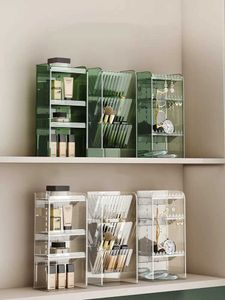 Cosmetische organisator make -up rek badkamer organisator en opslag transparante make -upkast verticale doos sieraden display Q240429