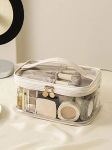 Organisateur cosmétique Sac cosmétique en PU pour femmes sac cosmétique de voyage sac de toilette transparent boîte de rangement pour soins de la peau boîte de rangement pour toilettes 231127