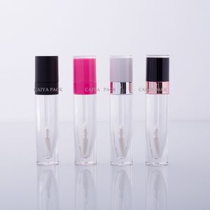 wholesale emballage cosmétique rose 8 ml cylindre glaçure d'huile tubes brillants nude bleu blanc personnalisé vide brillant à lèvres conteneurs