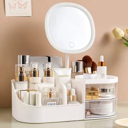 Boîte de rangement cosmétique Table de maquilleur de maquillage Miroir de la peau de la peau de la peau Tri 240415